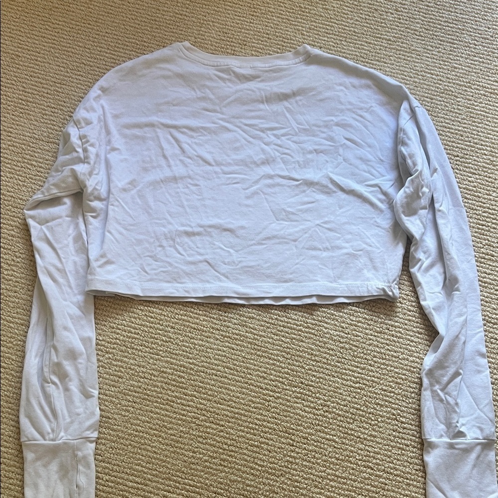 Women's Long Sleeve Crop Top - White - Picture 6 of 6